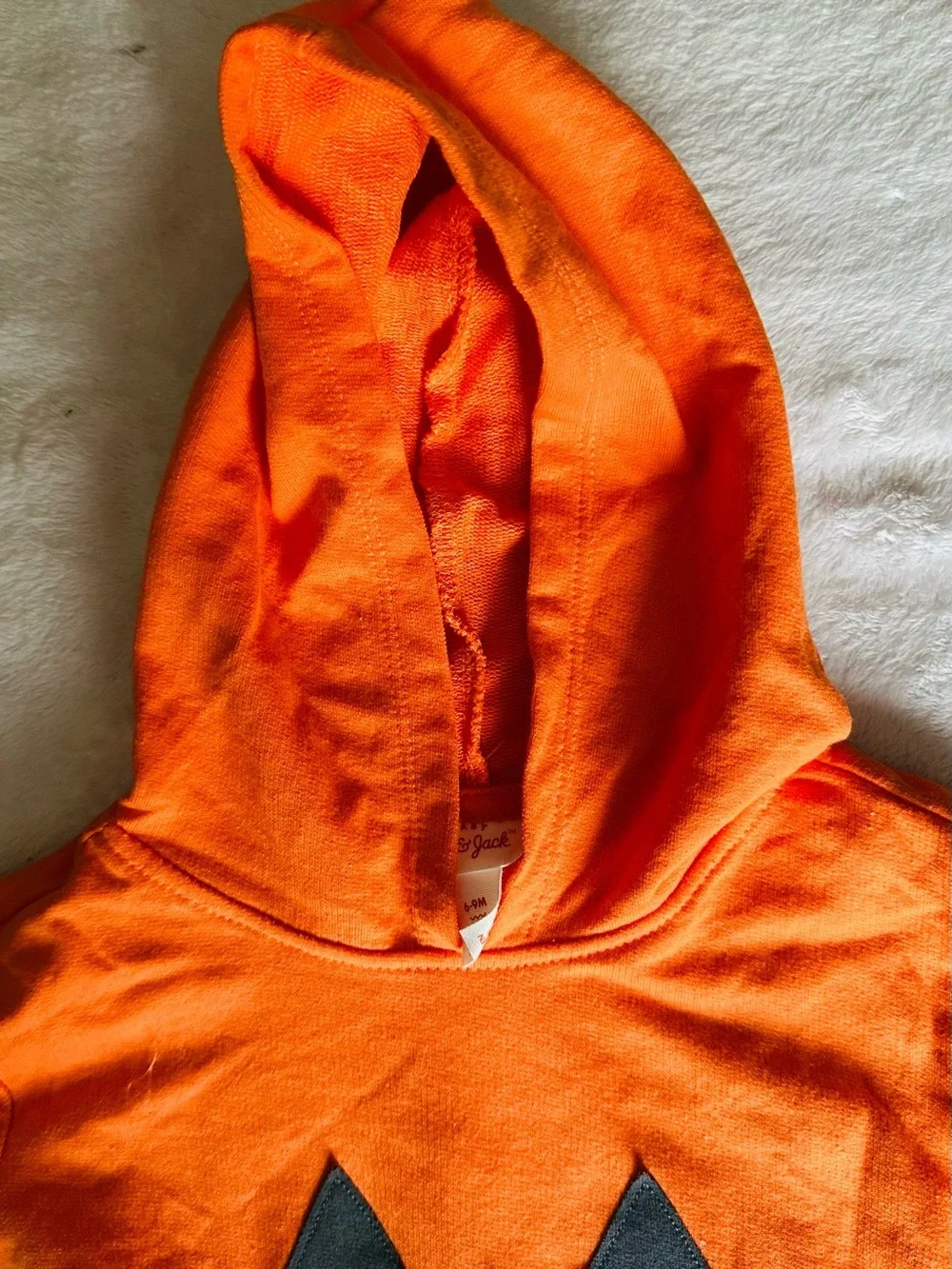 Cat & Jack Orange Pumpkin Hooded Footie
